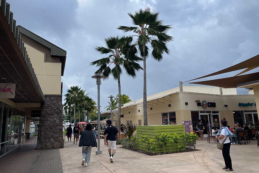 郊外のショッピングセンターにも、日本人観光客の姿が多く見られるように【写真：i-know】