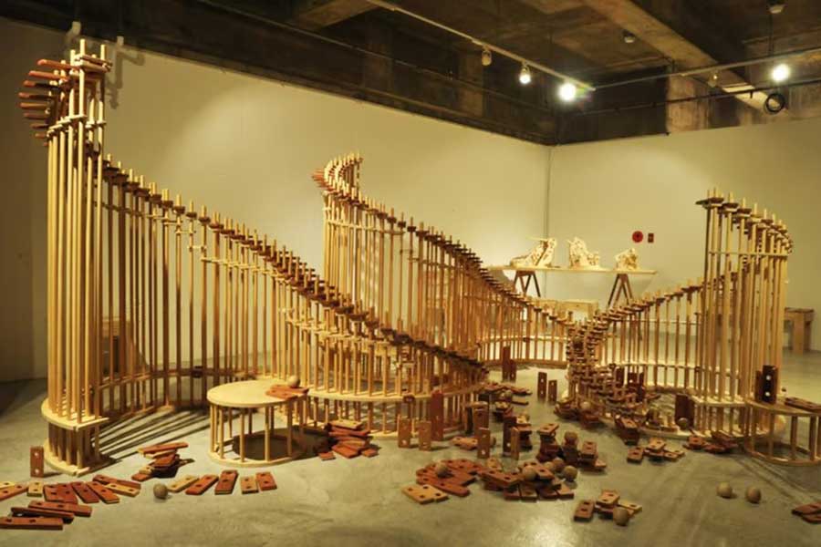 つちやさんの自信作のひとつの「輪唱の○」【写真提供：美術・木工作家つちやあゆみ（@ayumi__tsuchiya）さん】＝ホームページより