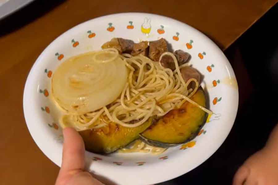 カボチャも皮ごと使った和風パスタ（スクリーンショット）