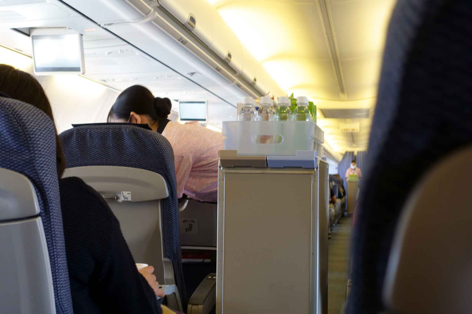 機内サービスをする客室乗務員（写真はイメージ）【写真：PIXTA】