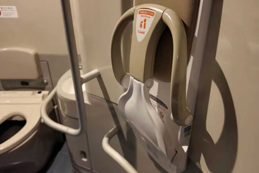 トイレに設置された子ども用シートに感激（スクリーンショット）