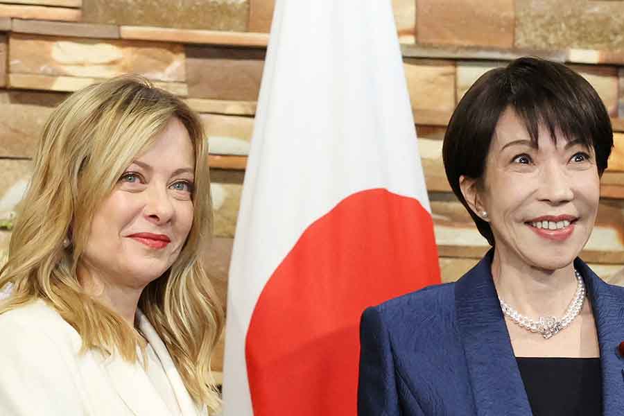 イタリアのジョルジャ・メローニ首相と高市早苗首相【写真：Aflo】
