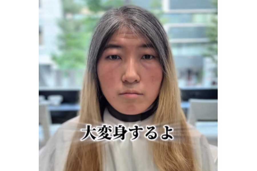 白髪の多さに悩む女性(スクリーンショット)