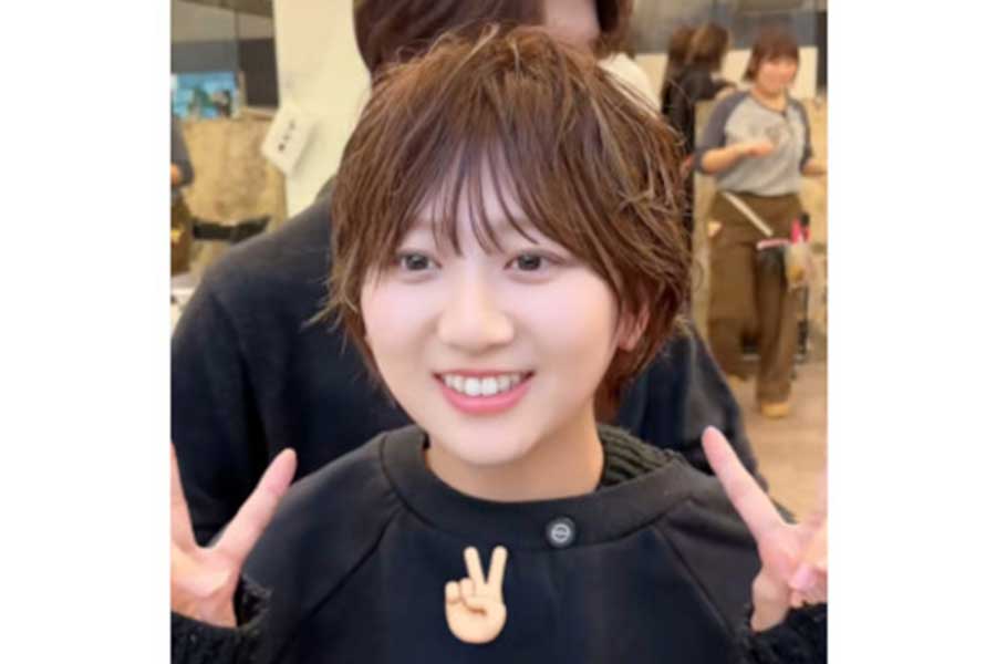 ベリーショートに変身して印象が一変した姿（スクリーンショット）