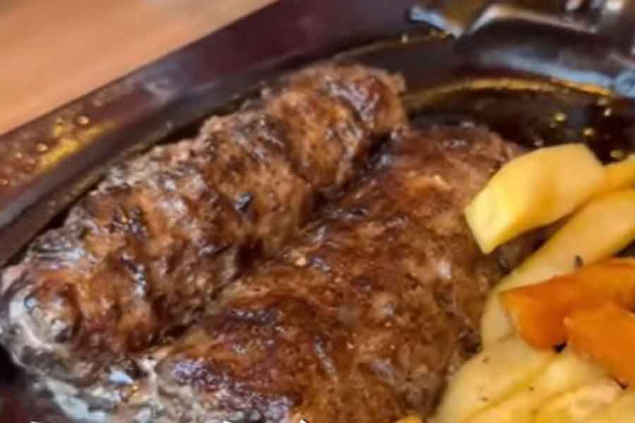 日本のハンバーグのクオリティと価格に驚愕【出典：YouTube「Macaron Chan 南フランス田舎娘」よりスクリーンショット】