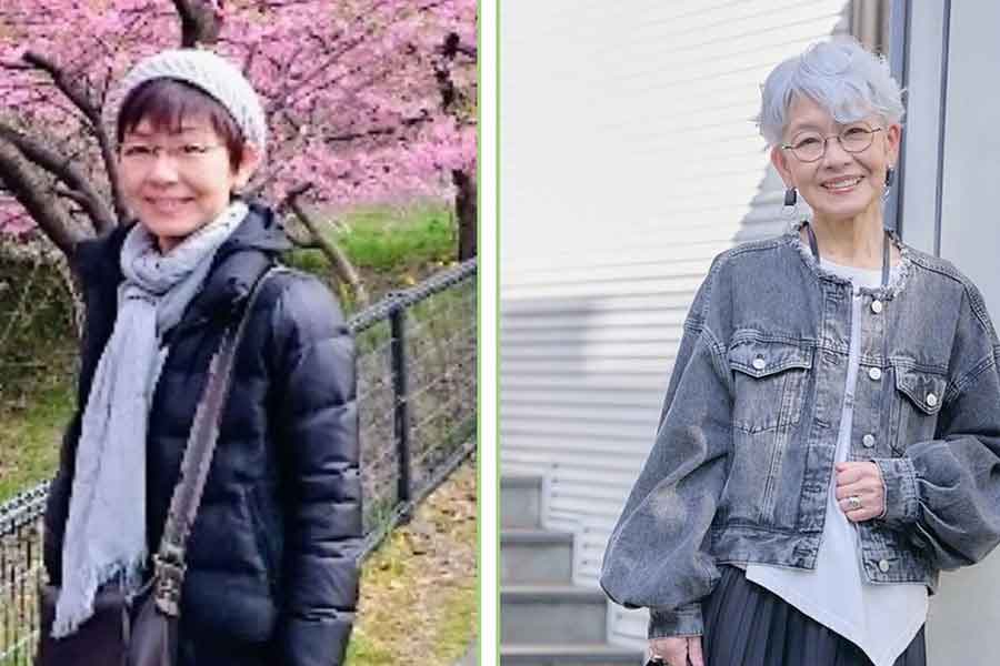 左が52歳の頃、右が現在の野田さん【写真提供：野田ユカ（@yuka370526）さん】