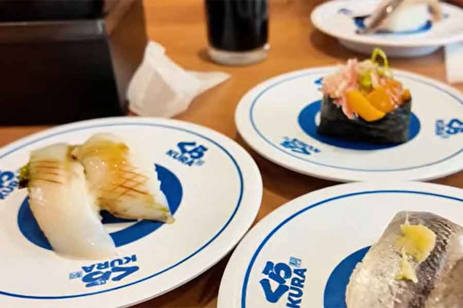 日本の回転寿司店のコスパの高さにびっくり【出典：YouTube「Chihori's Vlog」よりスクリーンショット】