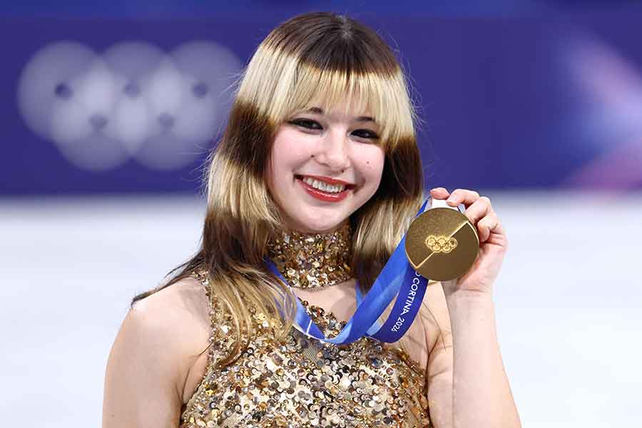 個性的なヘアスタイルにも注目が集まった、金メダリストのアリサ・リウ選手【写真：Aflo】