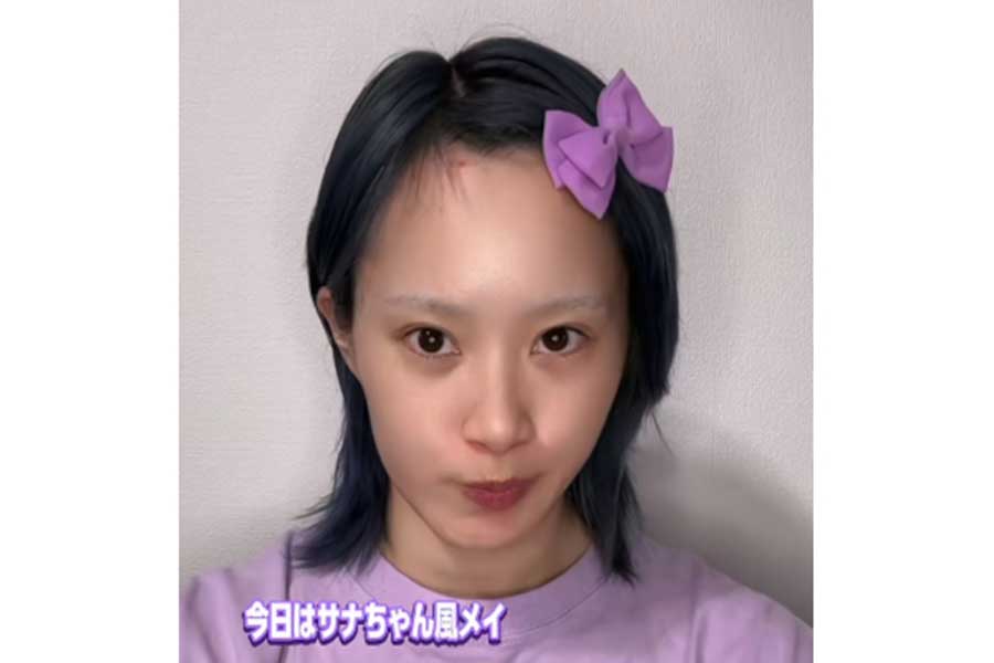 メイク前のKahokoさん【出典:TikTok(sekaiichikawaiikahoko)よりスクリーンショット】
