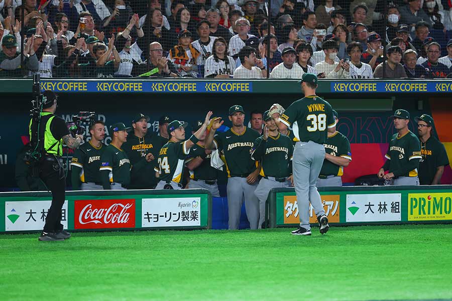 侍ジャパンと激闘を繰り広げた、オーストラリア野球代表【写真：Full-Count/加治屋友輝】