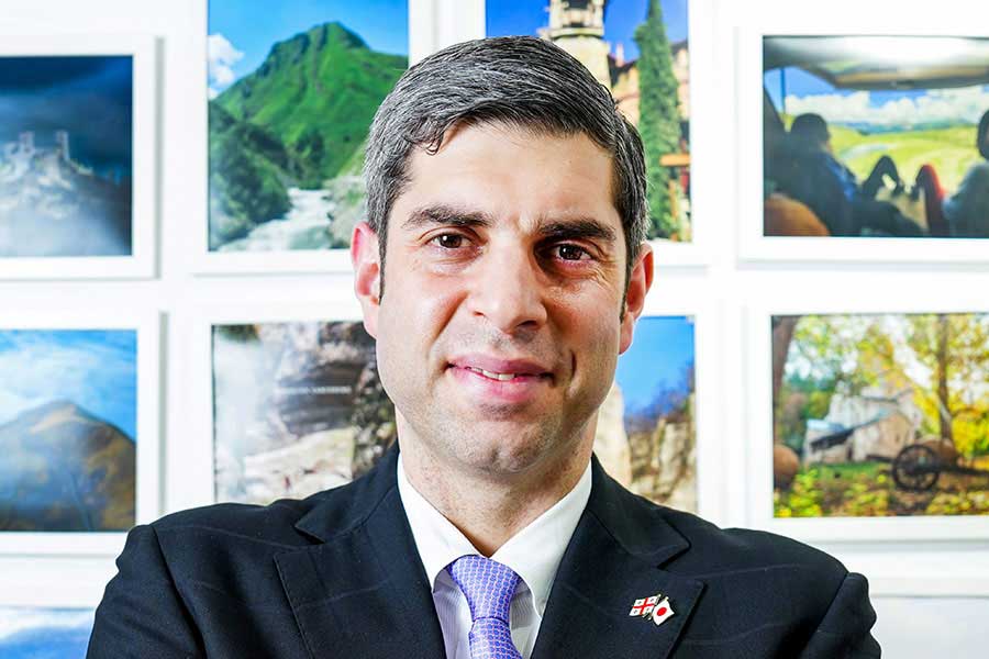 ティムラズ・レジャバ駐日ジョージア大使【写真：黒澤崇】