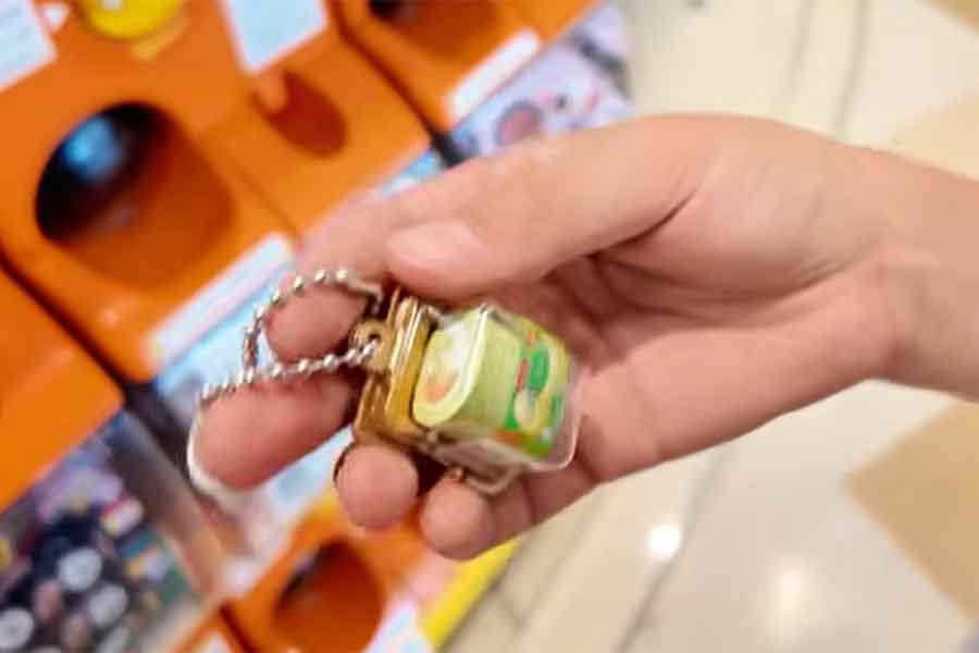 最後にカプセルトイに挑戦【出典：YouTube「Chihori's Vlog」よりスクリーンショット】