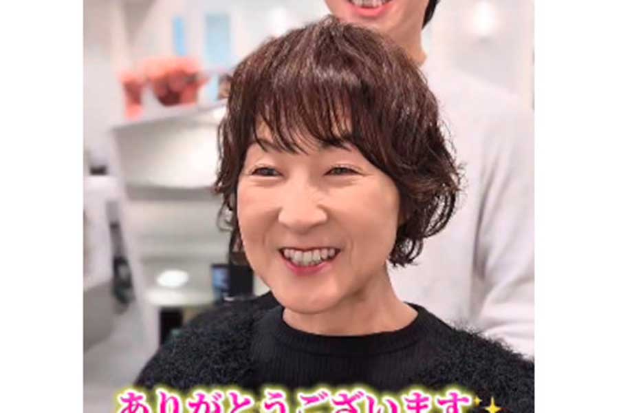 バッサリショートヘアで若々しくなっ た女性【出典:TikTok(shunhair)よ りスクリーンショット】