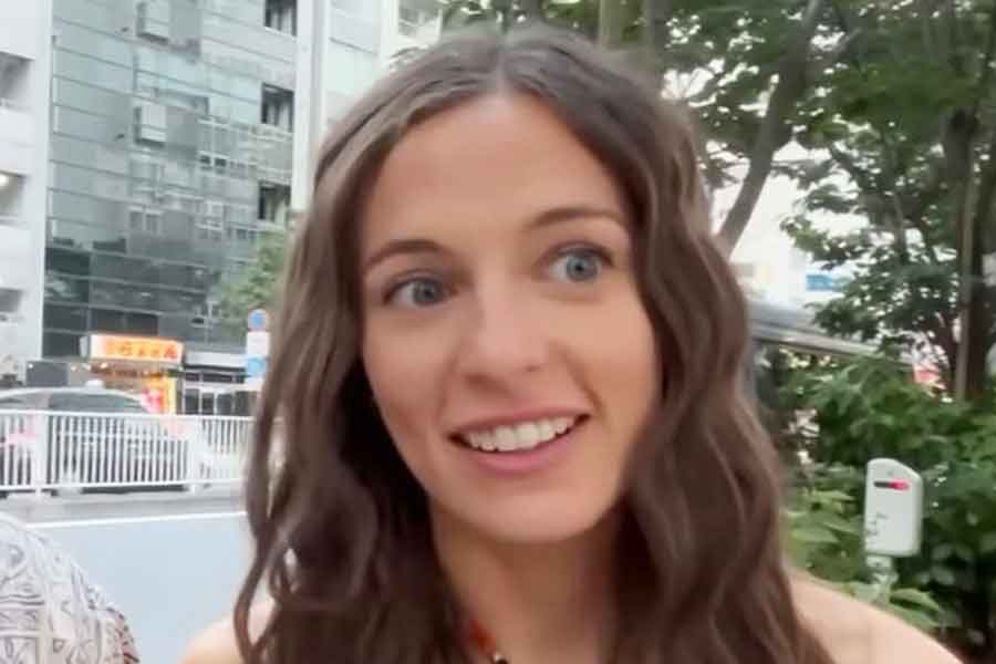 アメリカから来たアマンダさん【出典：YouTube「日本食冒険記Tokyo Food Adventures」よりスクリーンショット】