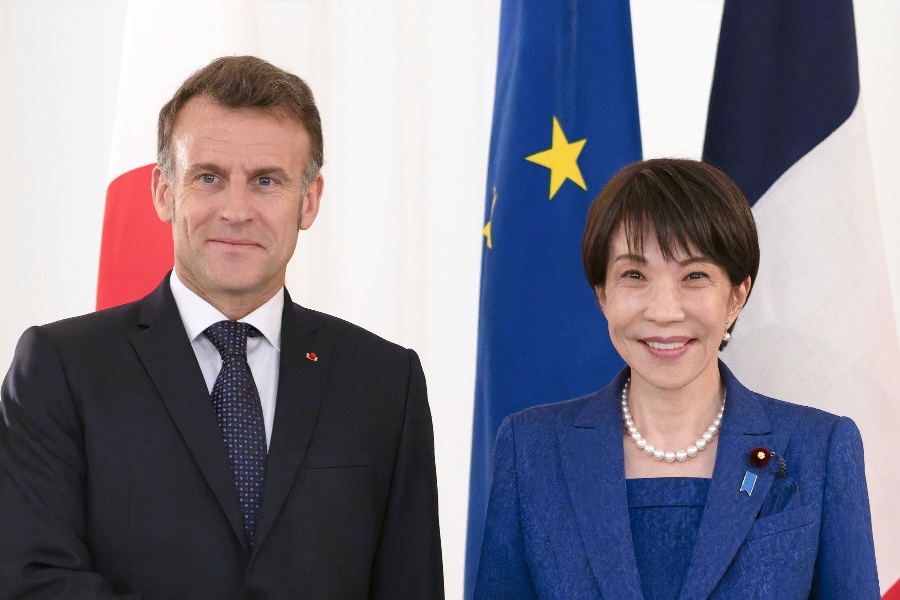 4月の日仏首脳会議【写真：産経新聞社】