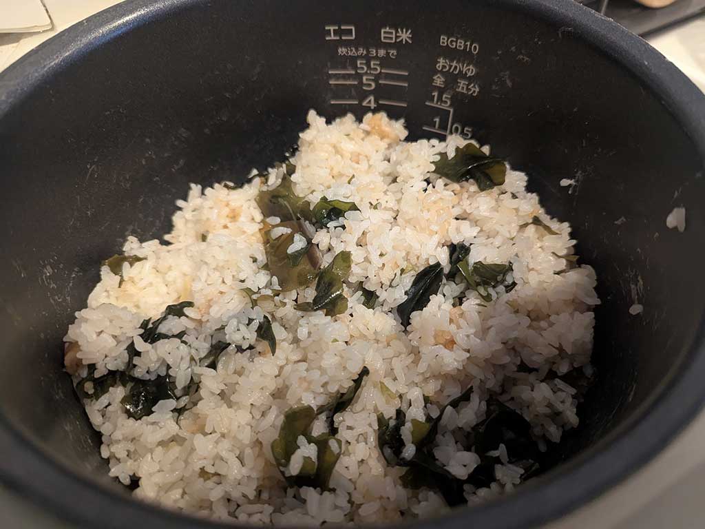 iMSさんが作ったワカメごはん【写真提供:iMSさん(鳥取)(@IMS1212)さん】