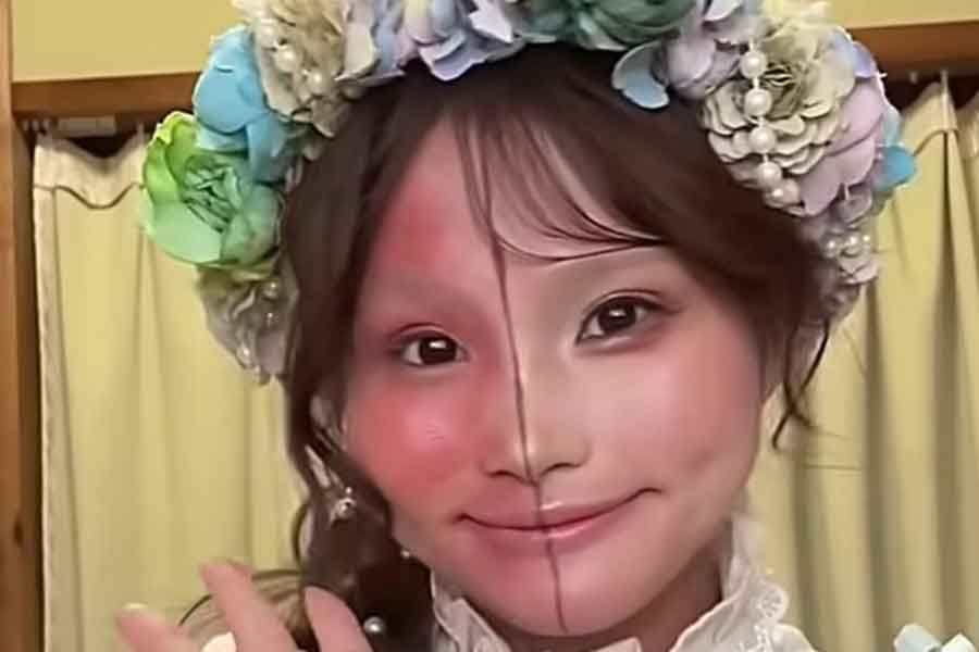 アトピー性皮膚炎と向き合い、自分に合ったメイクを楽しむ夕霧わかなさん【出典：YouTube「夕霧わかなちゃん」よりスクリーンショット】