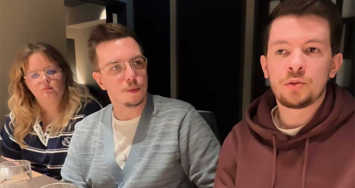 ベルギー出身の（左から）エミリルーさん、バシャモフさん、ダニエルさん【出典：YouTube「日本食冒険記Tokyo Food Adventures」よりスクリーンショット】