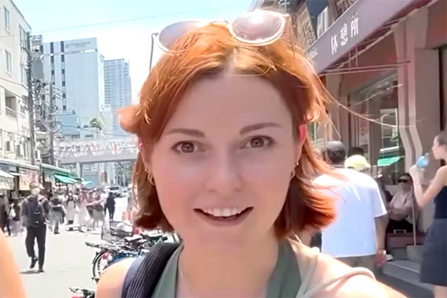 フランス人のクロエさん【出典：YouTube「日本食冒険記Tokyo Food Adventures」よりスクリーンショット】