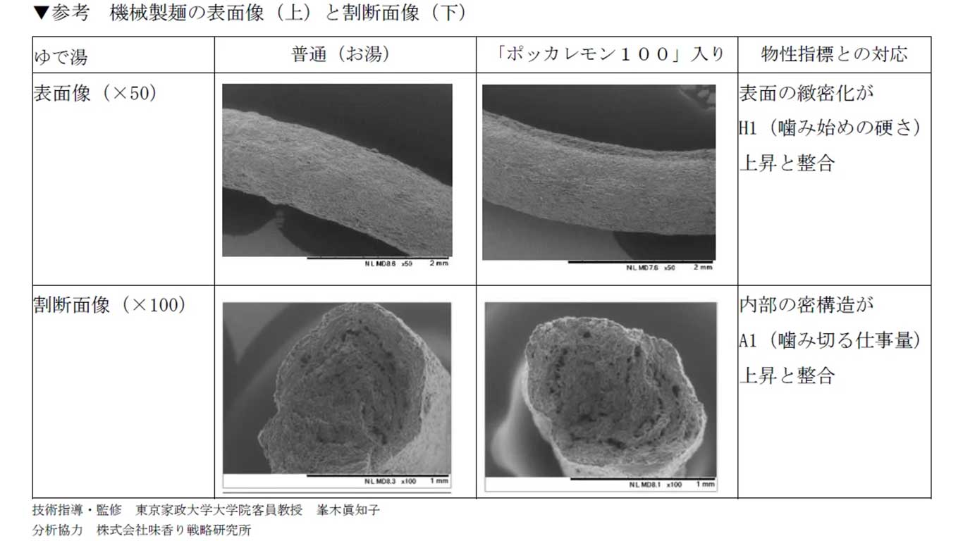 電子顕微鏡での観察結果【画像:ポッカサッポロフード&ビバレッジ株式会社】