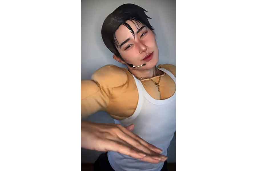 サンを完全コピーするKahokoさん【出典：TikTok（kaho7911）よりスクリーンショット】