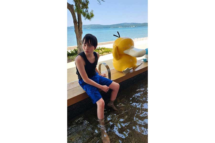 石川県にある「わくらポケモン足湯」を訪れたとき【写真提供:Miho(mi.ho514)さん】