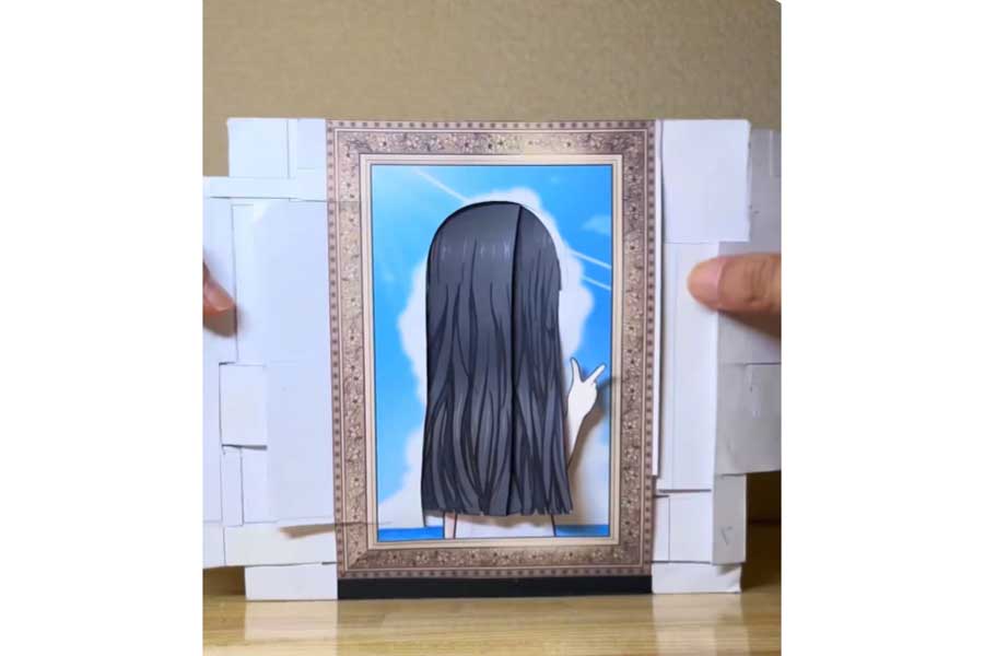 紙で作った作品。驚きの仕掛けが【出典：X（@shin___geki）よりスクリーンショット】