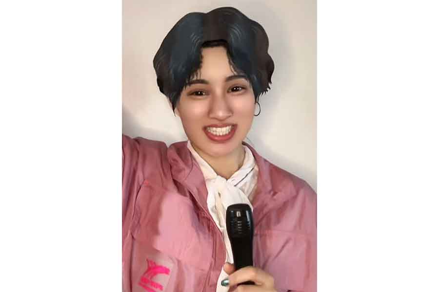 メイク後のKahokoさん【出典：TikTok（sekaiichikawaiikahoko）よりスクリーンショット】