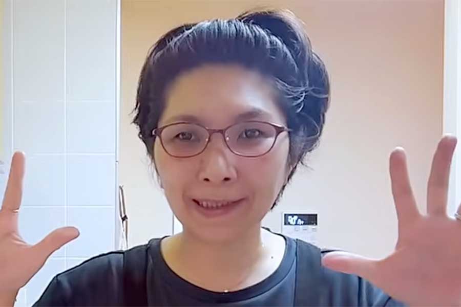 くわばたりえさん【出典:YouTube「バタやんちゃんねる」よりスクリーンショット】